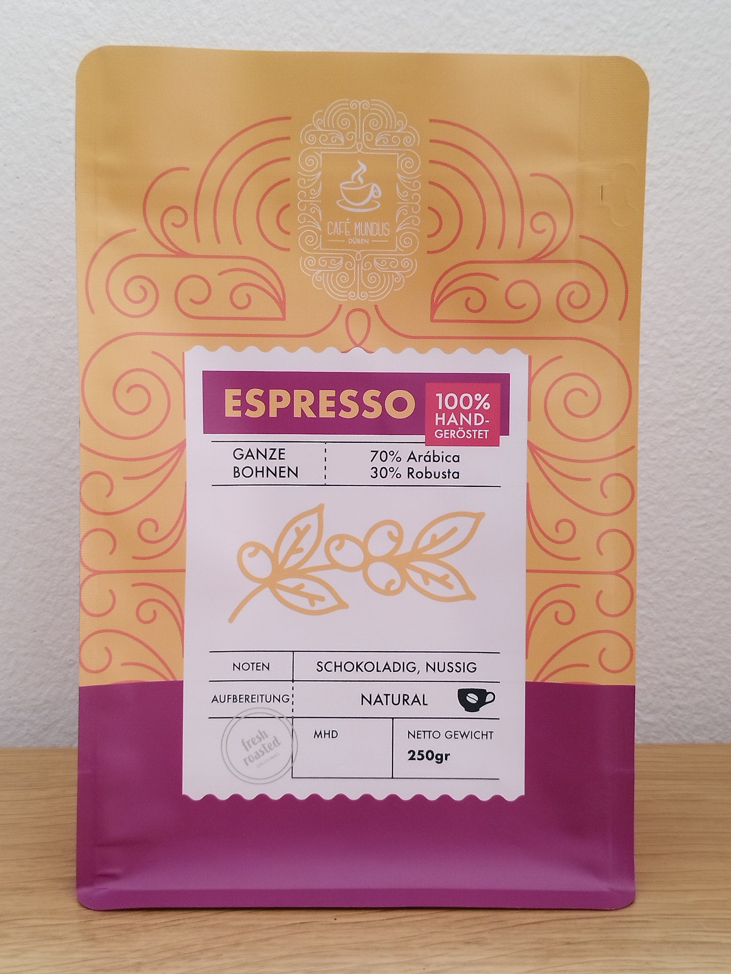 Espresso mit 70% Arábica und 30% Robusta