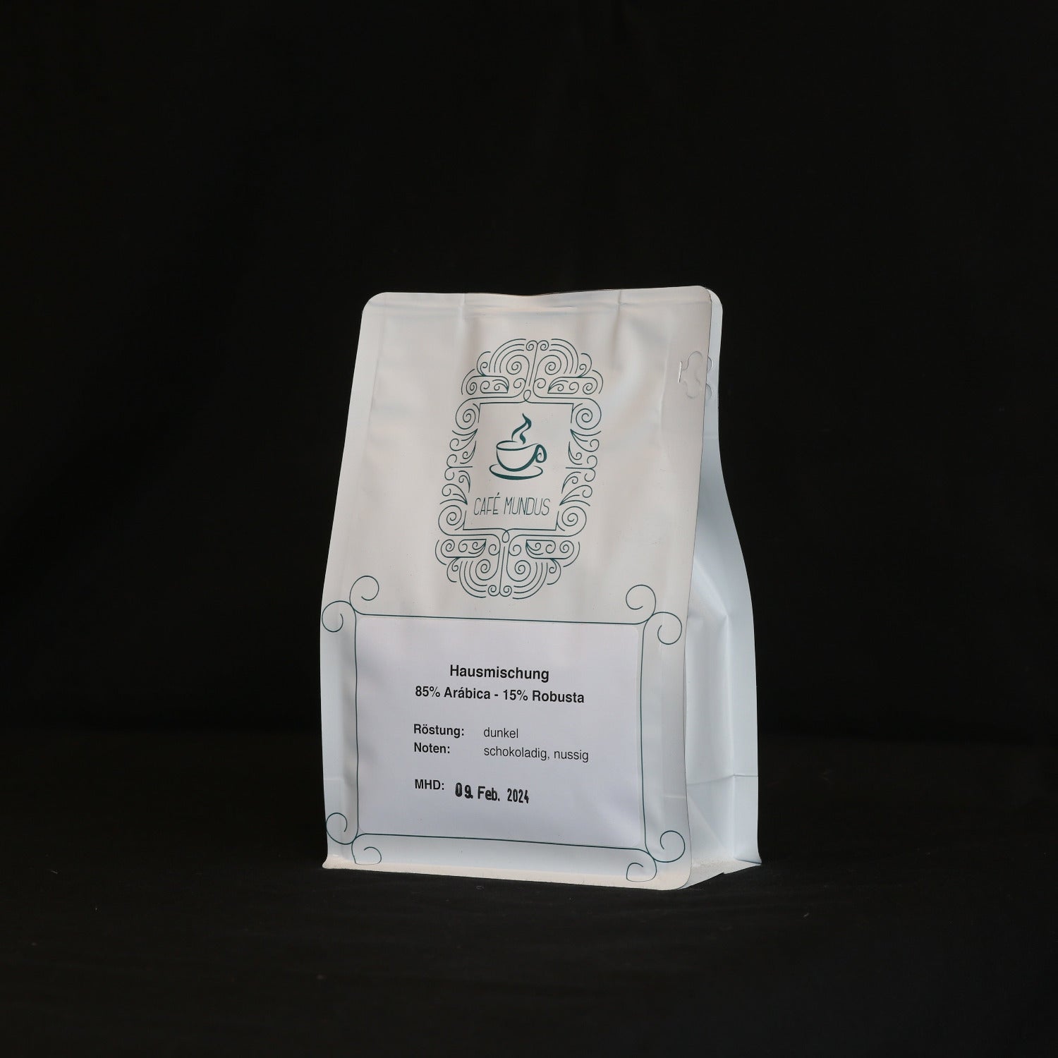 Eine 250g-Packung mit der Hausmischung aus der Rösterei Mundus in Düren